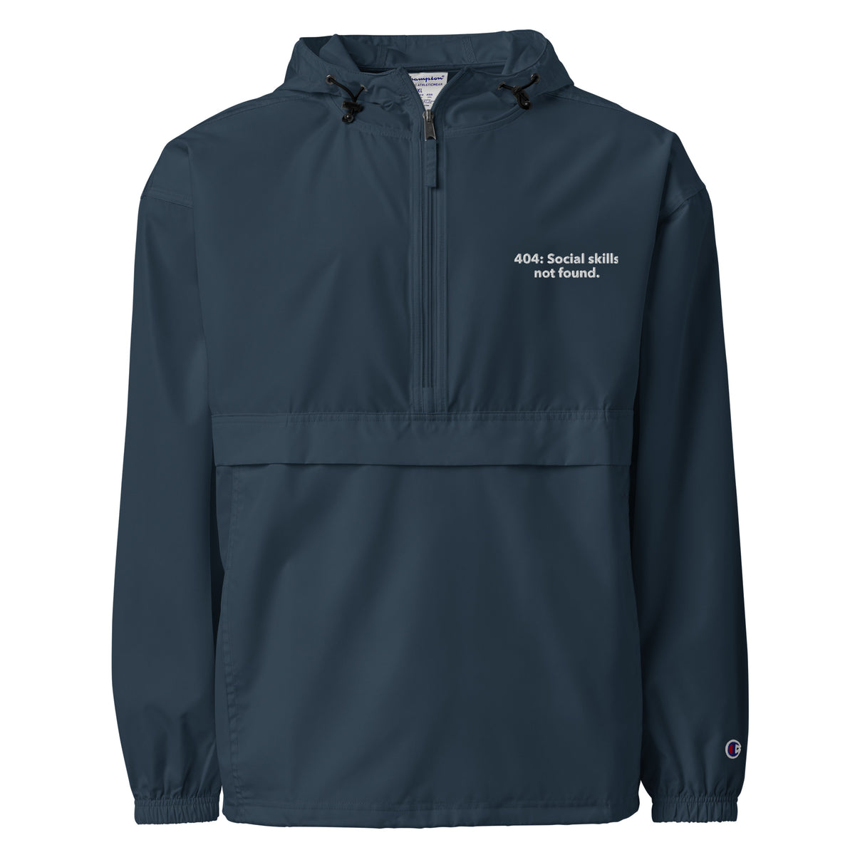 404: Social skills not found. - Embroidered Champion Packable Jacket