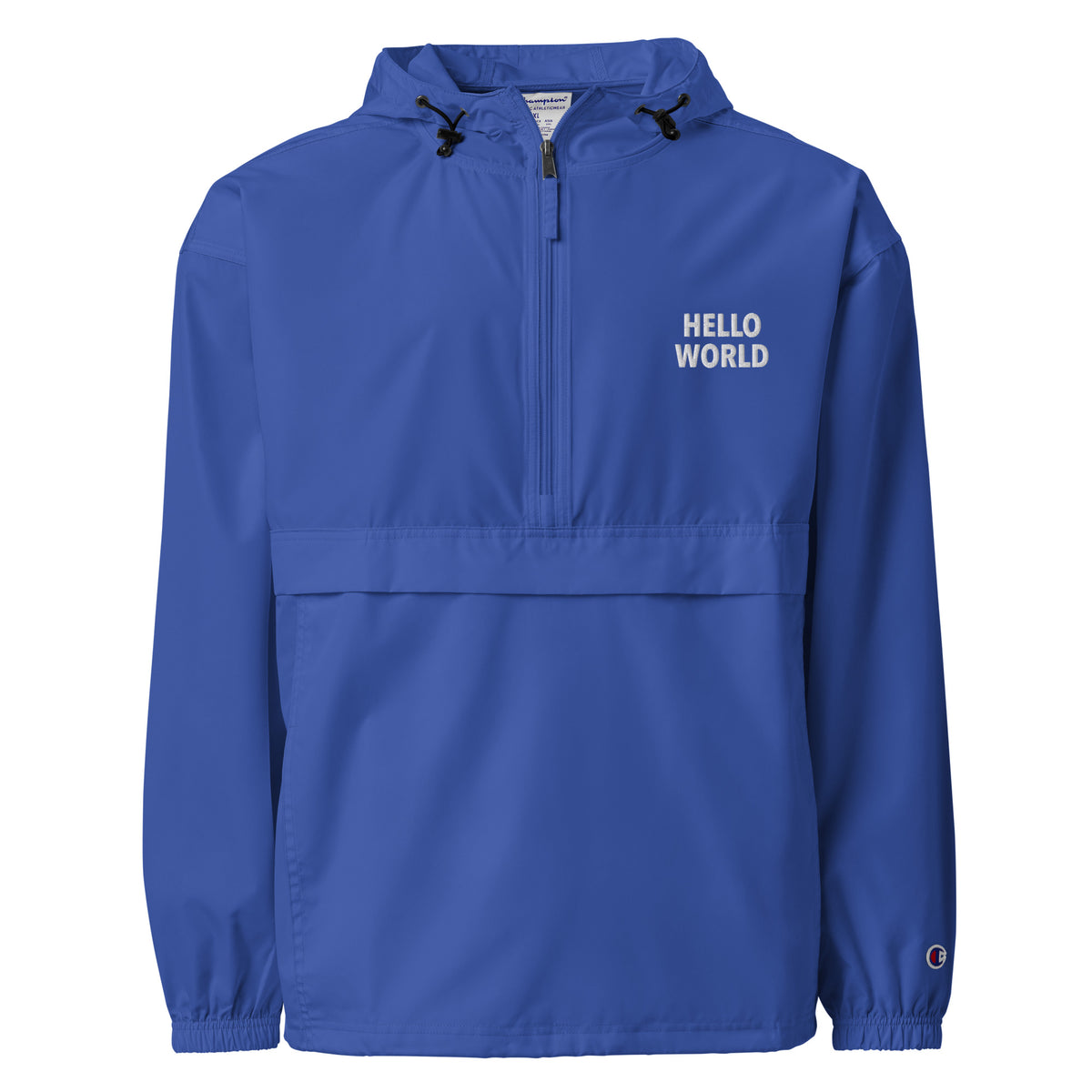 Hello World - Embroidered Champion Packable Jacket