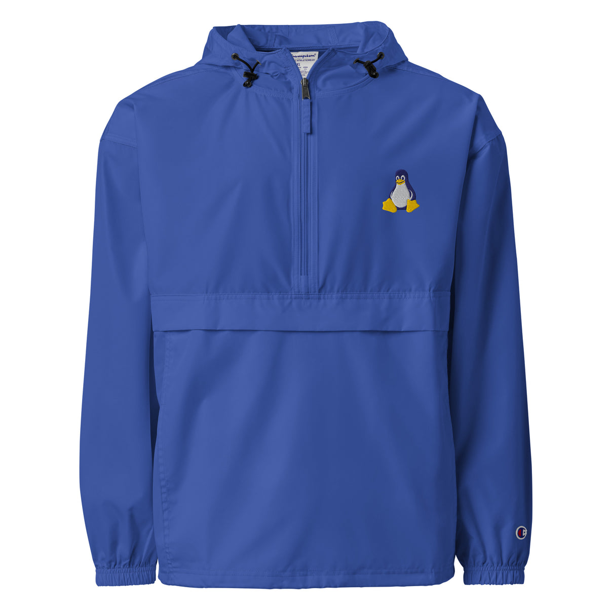Tux Linux Logo - Embroidered Champion Packable Jacket