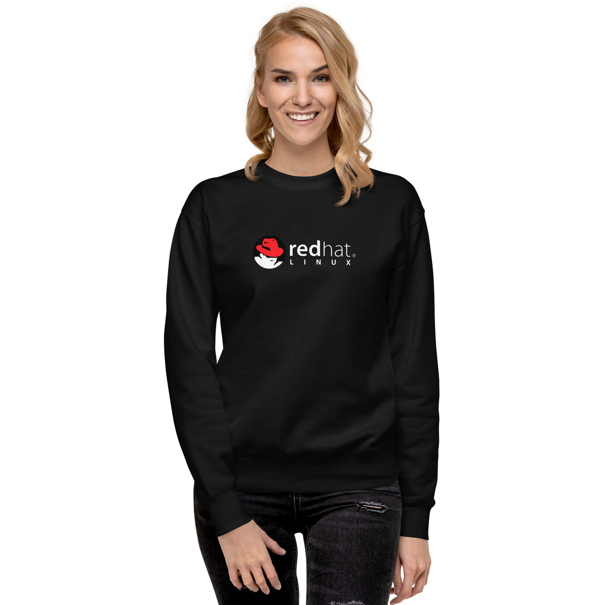 Linux Red Hat Classic Logo - Unisex Premium Sweatshirt
