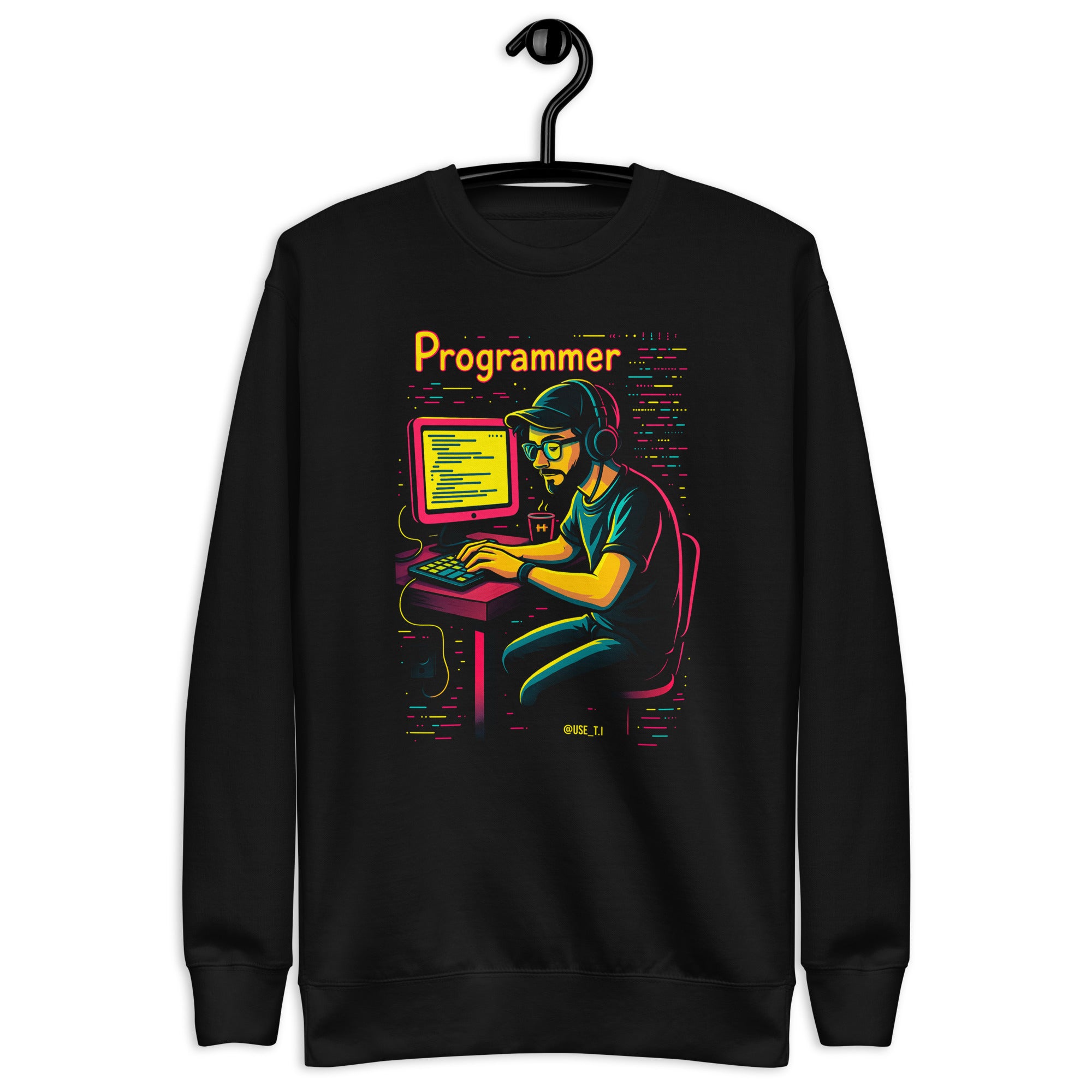 Programmer with Vibrant Colors - Unisex Premium Sweatshirt – USE I.T