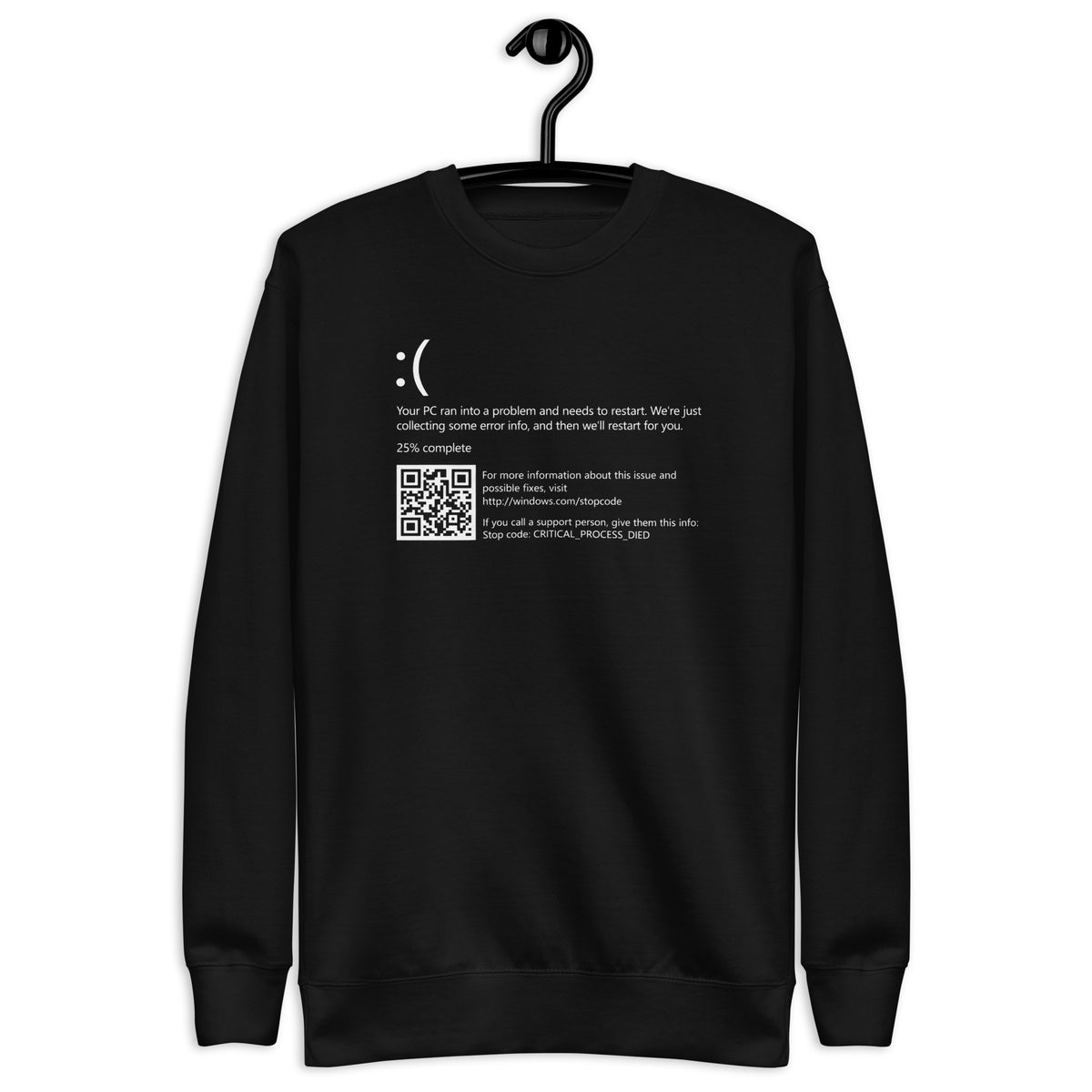 Blue Screen of Death Critical Process Died - Unisex Premium Sweatshirt