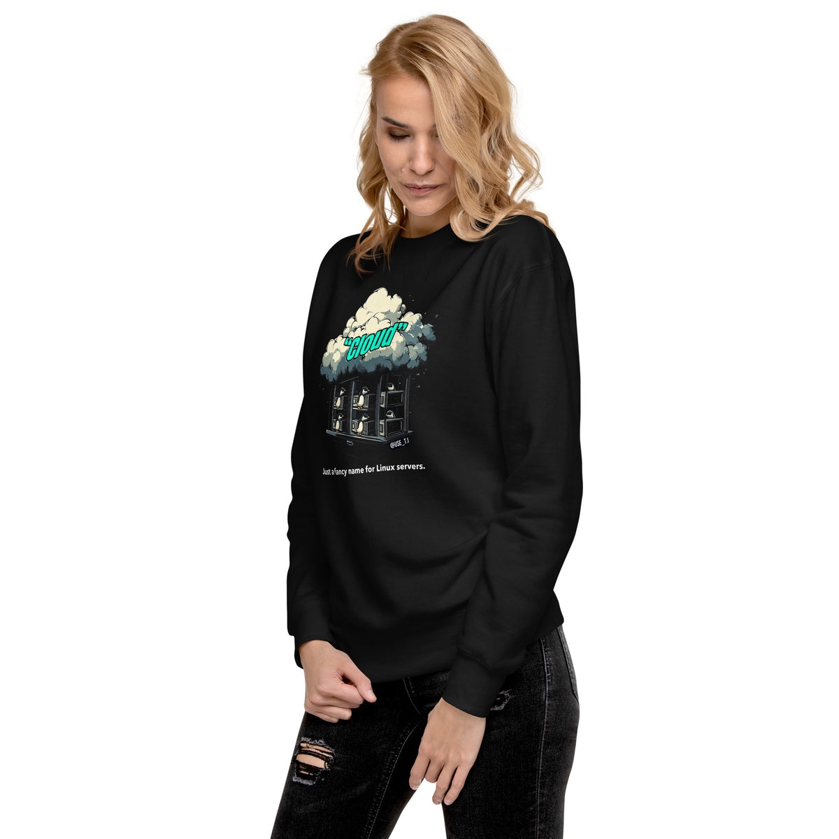 Cloud - Just a Fancy Name for Linux Servers - Unisex Premium Sweatshirt