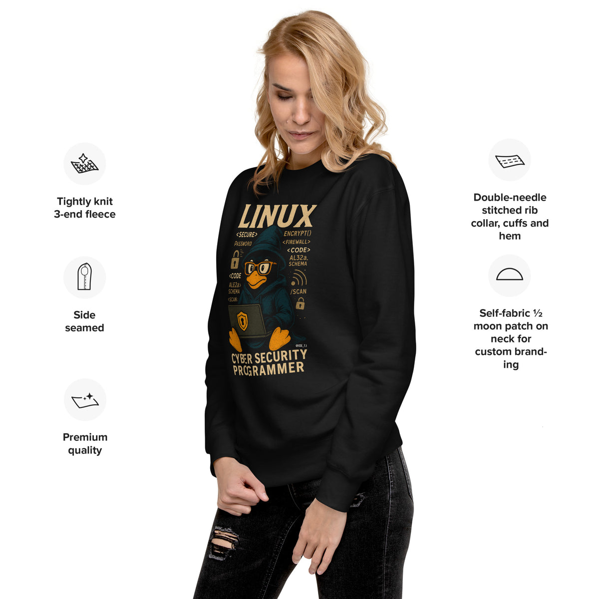 Linux Cyber Security Programmer - Unisex Premium Sweatshirt