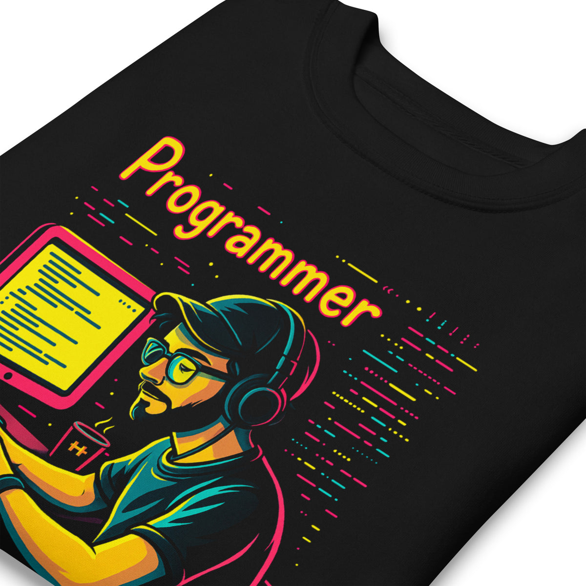 Programmer with Vibrant Colors - Unisex Premium Sweatshirt