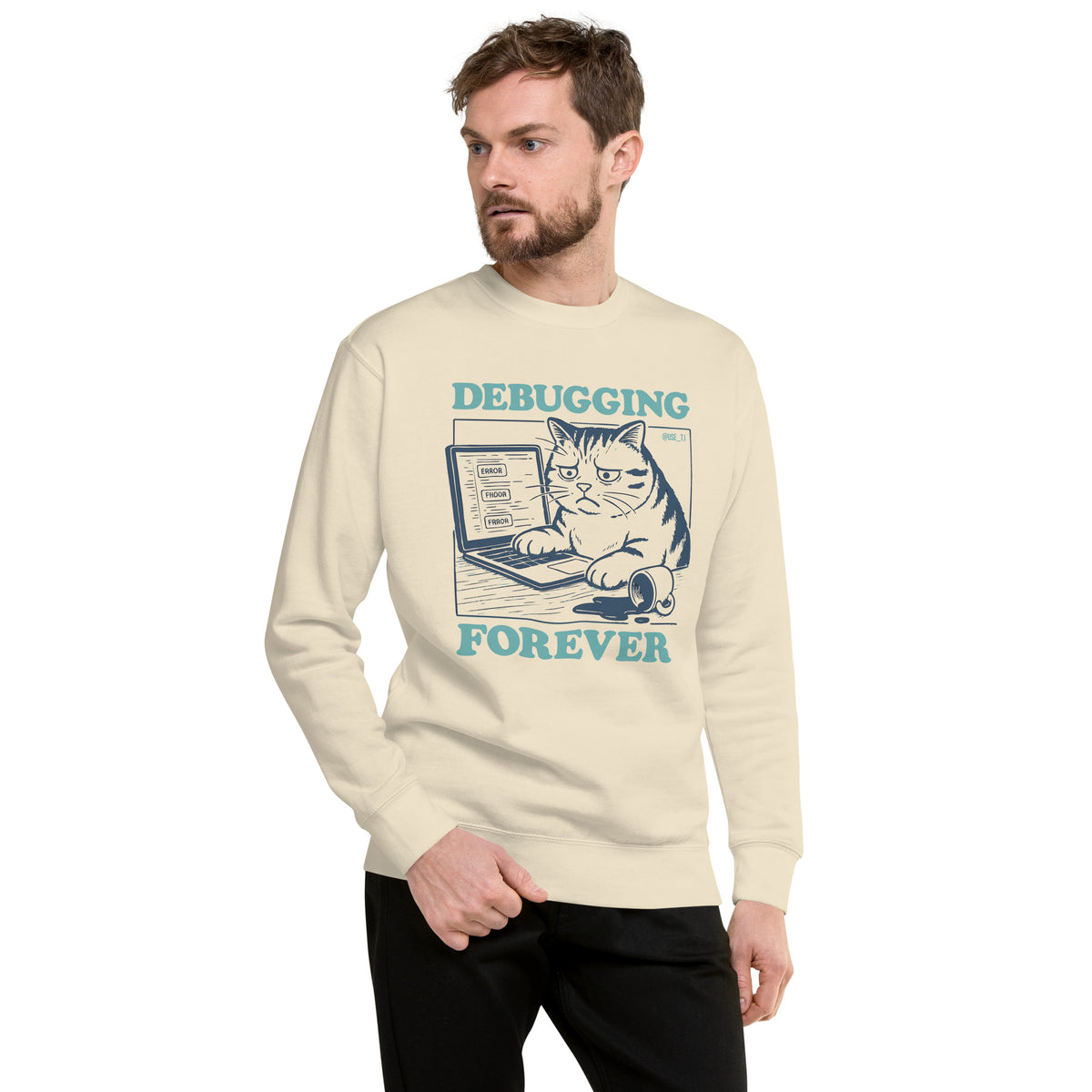 Debugging Forever – Cat Edition - Unisex Premium Sweatshirt