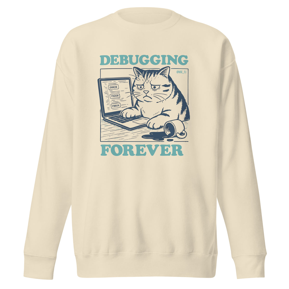 Debugging Forever – Cat Edition - Unisex Premium Sweatshirt