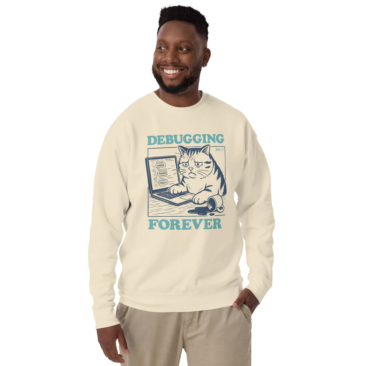 Debugging Forever – Cat Edition - Unisex Premium Sweatshirt
