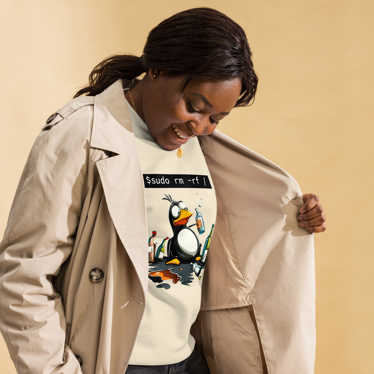 $ sudo rm -rf / — Drunk Linux Edition - Unisex Premium Sweatshirt