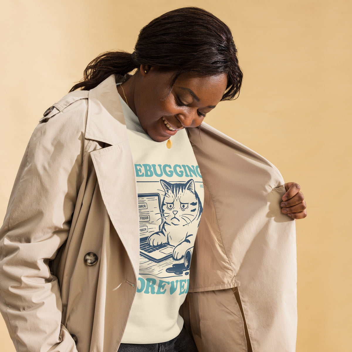 Debugging Forever – Cat Edition - Unisex Premium Sweatshirt