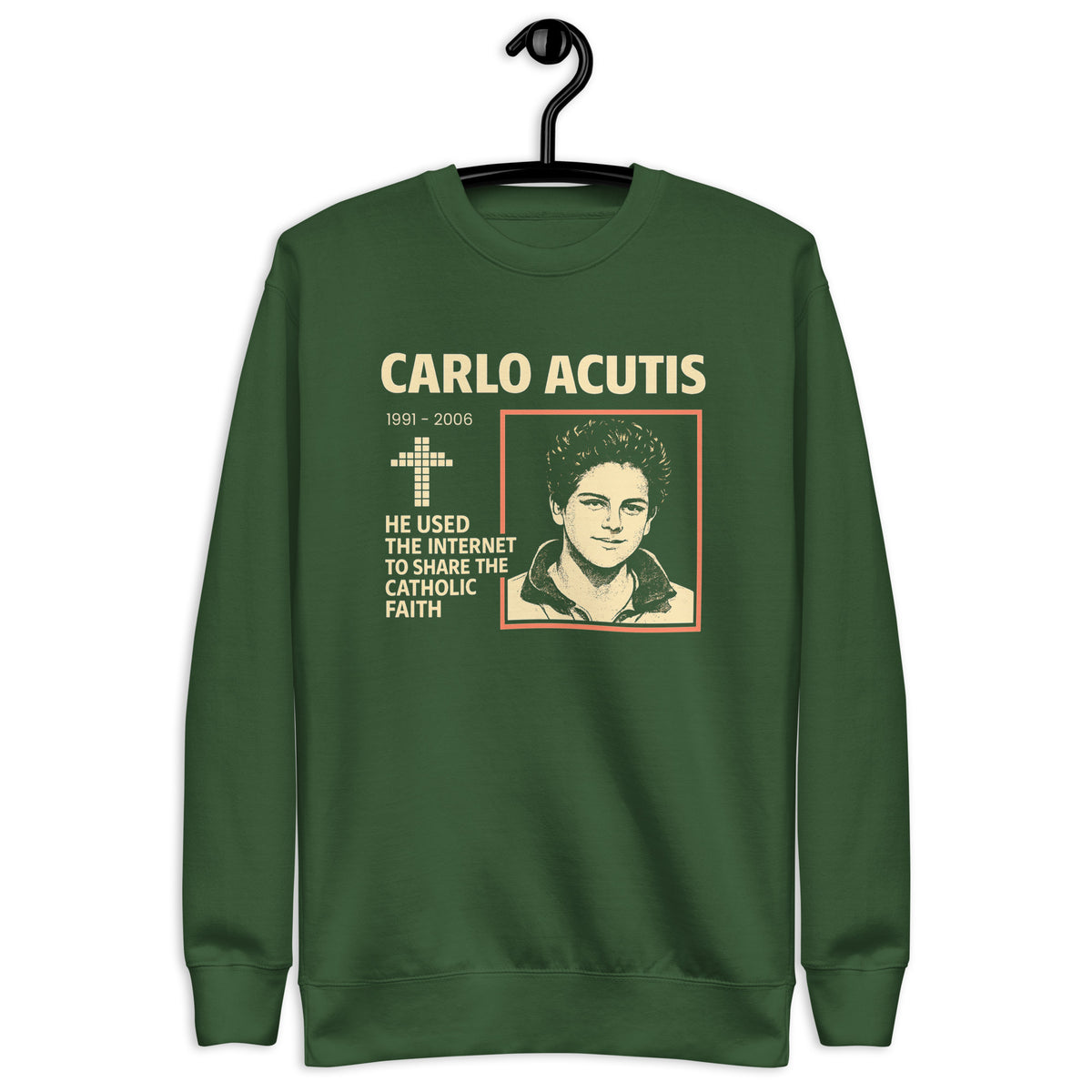 Carlo Acutis Digital Faith Tee - Unisex Premium Sweatshirt