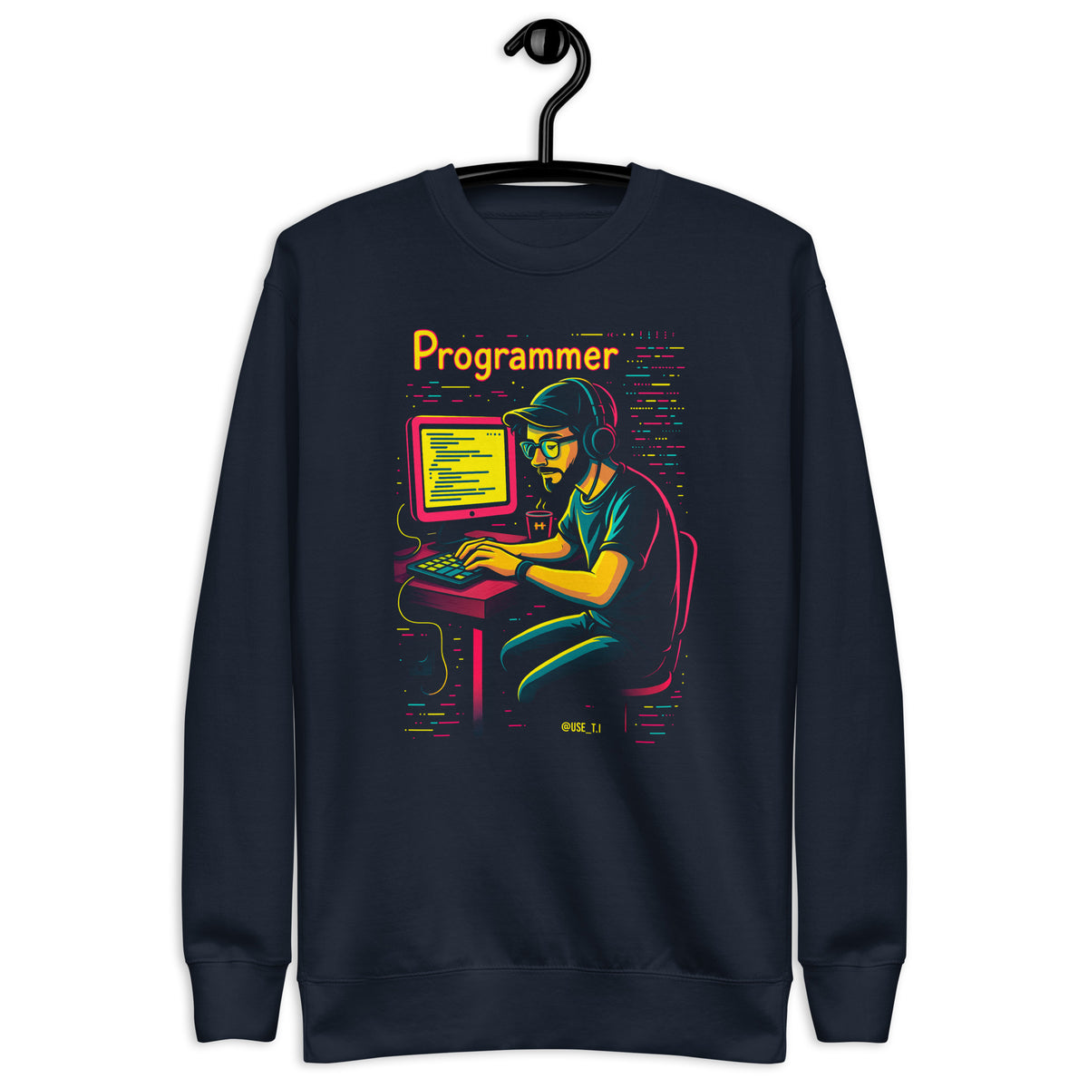 Programmer with Vibrant Colors - Unisex Premium Sweatshirt