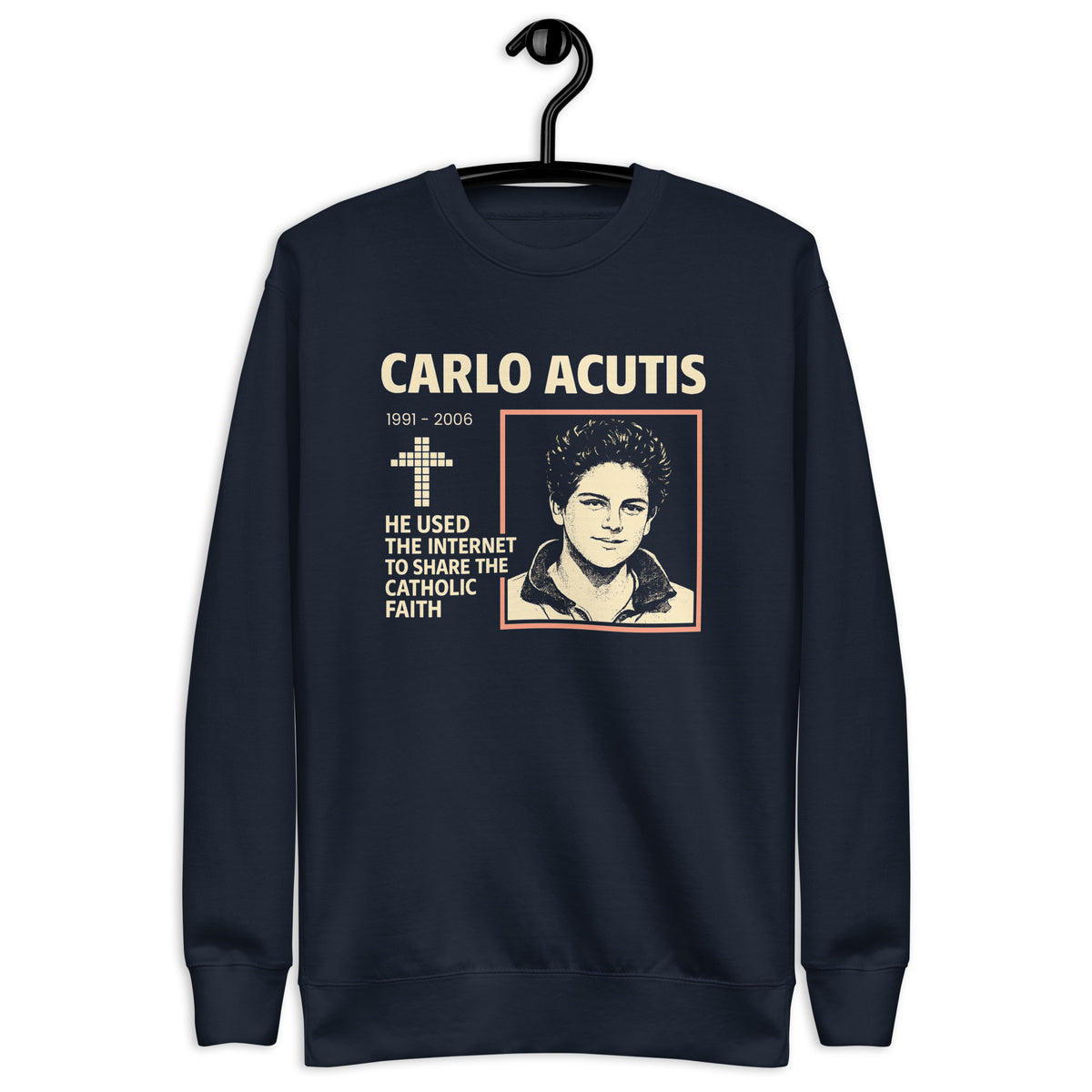 Carlo Acutis Digital Faith Tee - Unisex Premium Sweatshirt