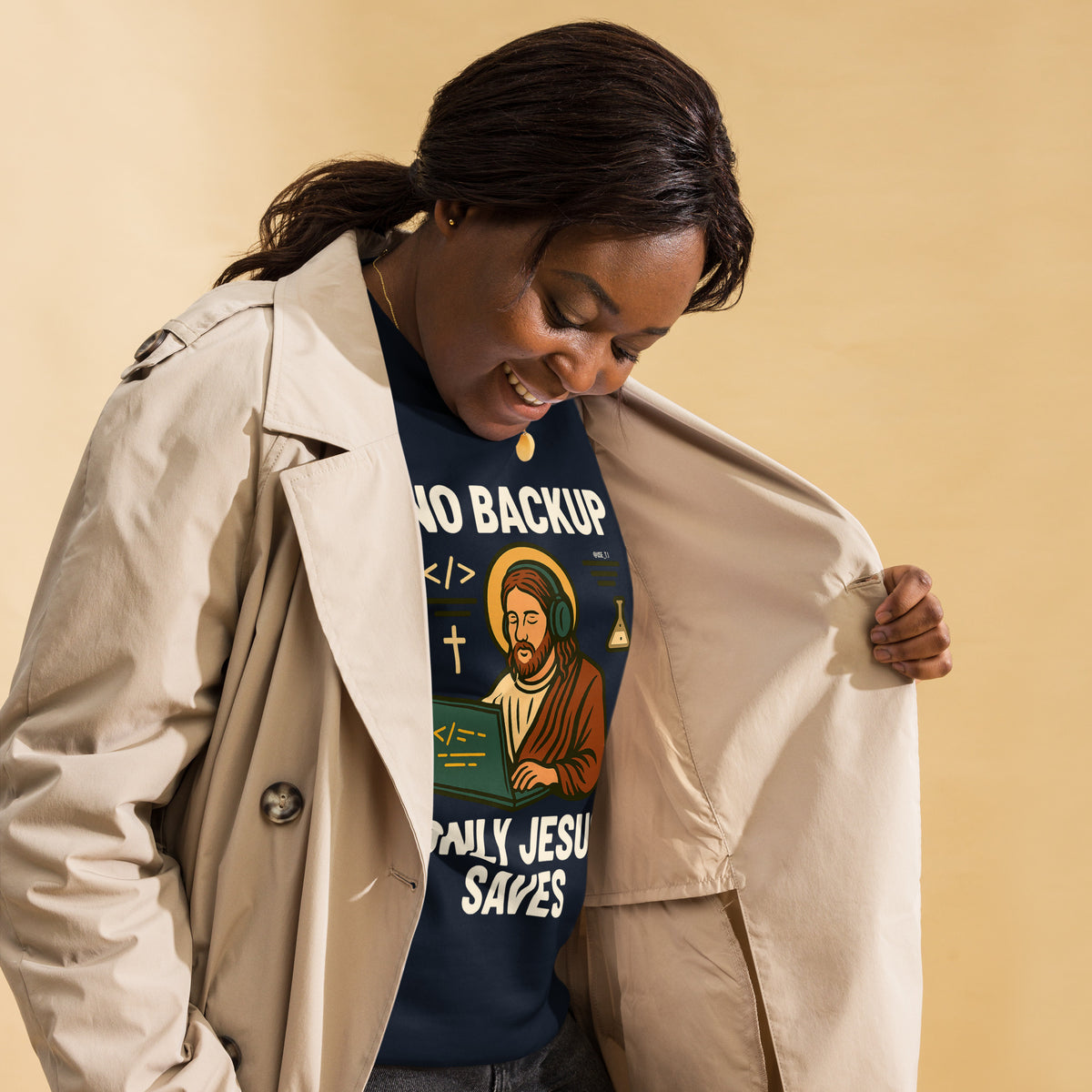 No Backup Only Jesus Saves - Unisex Premium Sweatshirt