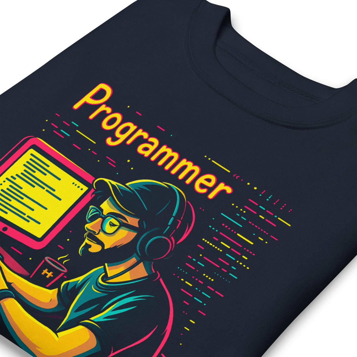 Programmer with Vibrant Colors - Unisex Premium Sweatshirt