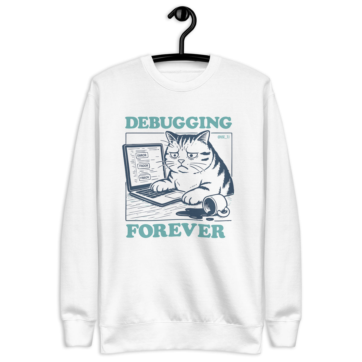 Debugging Forever – Cat Edition - Unisex Premium Sweatshirt