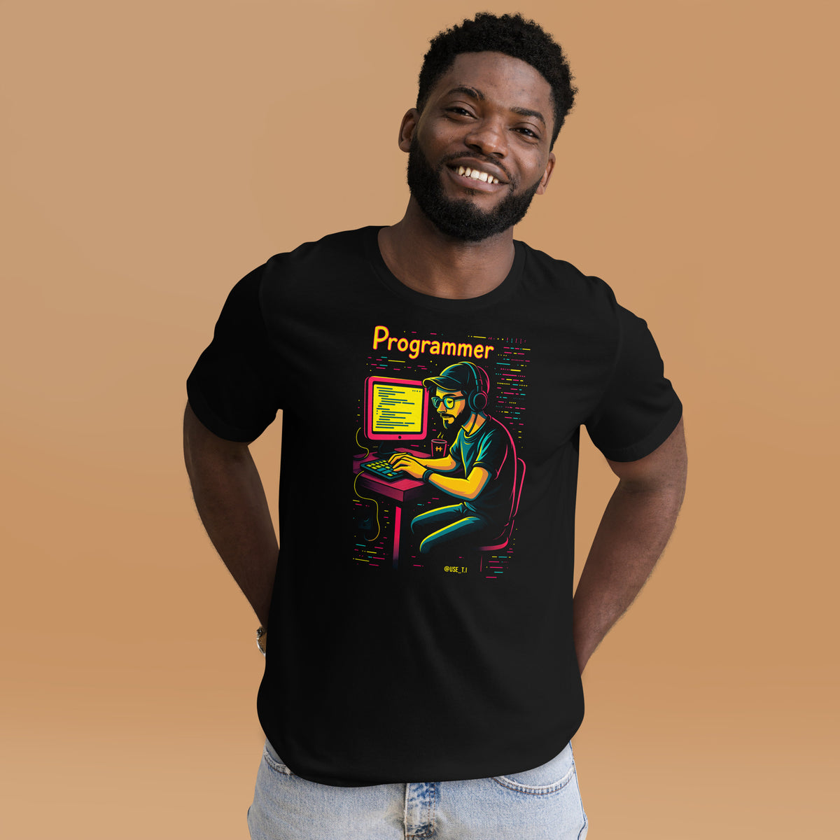 Programmer with Vibrant Colors - Unisex t-shirt