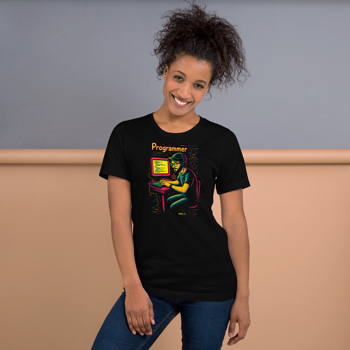 Programmer with Vibrant Colors - Unisex t-shirt
