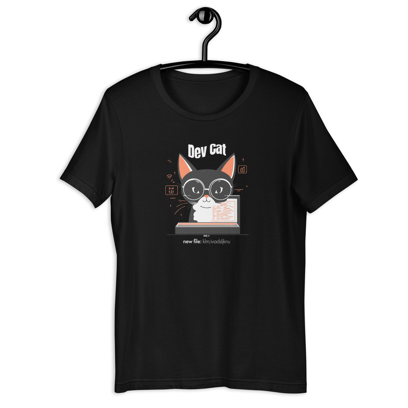 “dev cat, new file: klm;ivadsljknu” - Unisex t-shirt