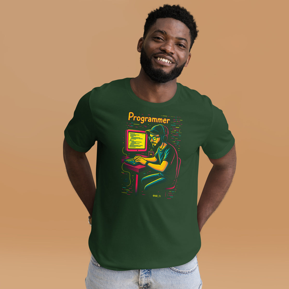 Programmer with Vibrant Colors - Unisex t-shirt