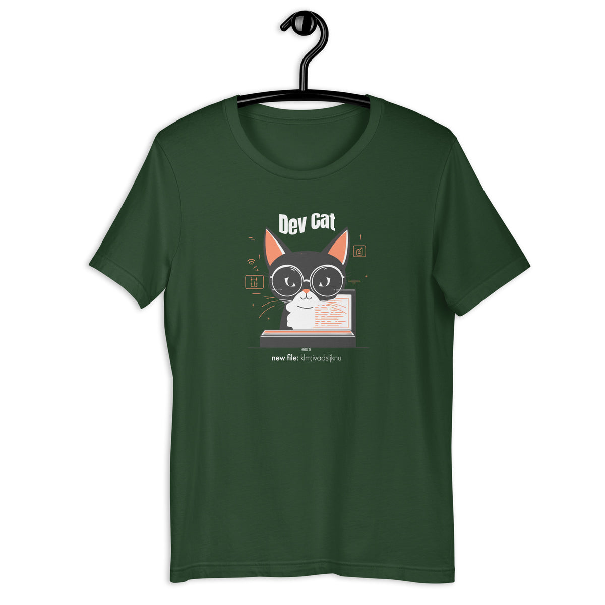 “dev cat, new file: klm;ivadsljknu” - Unisex t-shirt