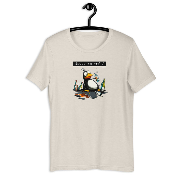 $ sudo rm -rf / — Drunk Linux Edition - Unisex t-shirt