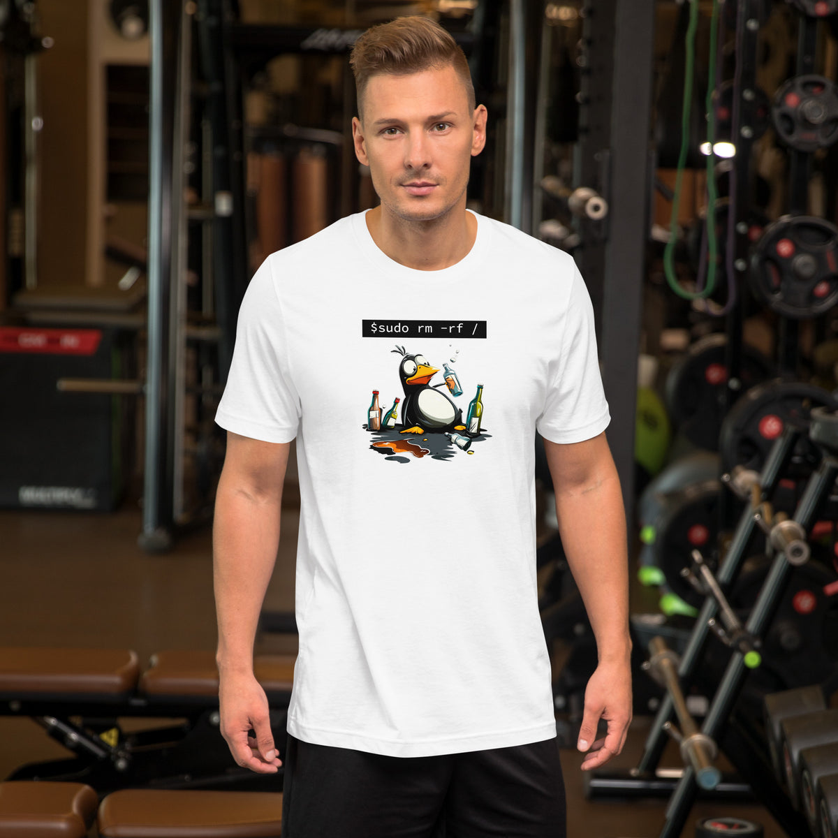 $ sudo rm -rf / — Drunk Linux Edition - Unisex t-shirt