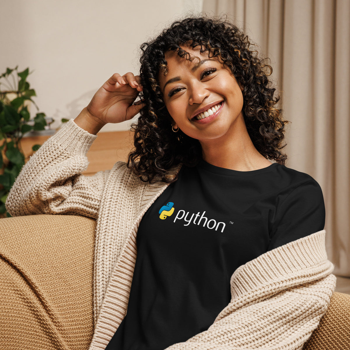 Python Logo - Code with Elegance - Women's Relaxed T-Shirt