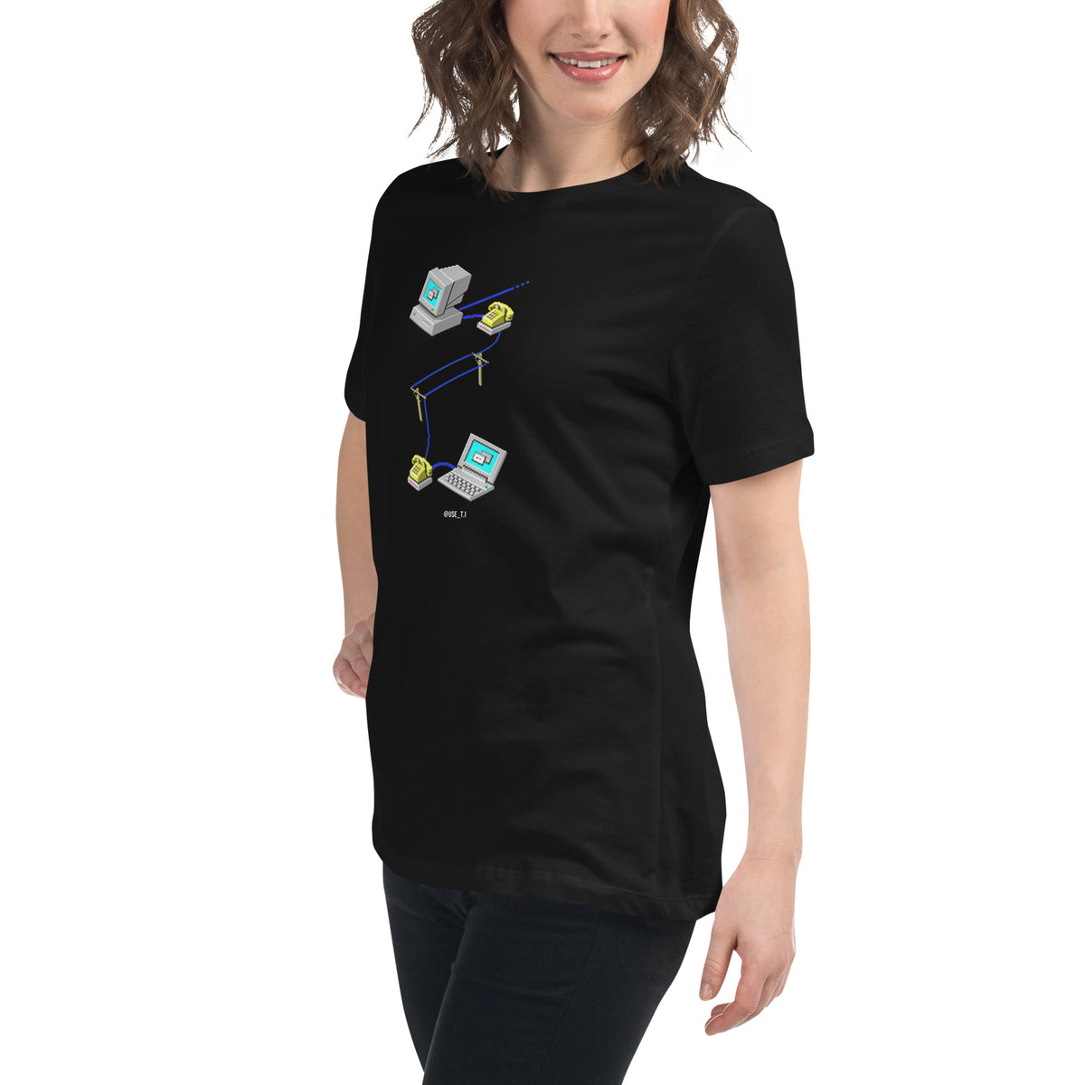 Dial-Up Connection Retro Tee - Women's Relaxed T-Shirt