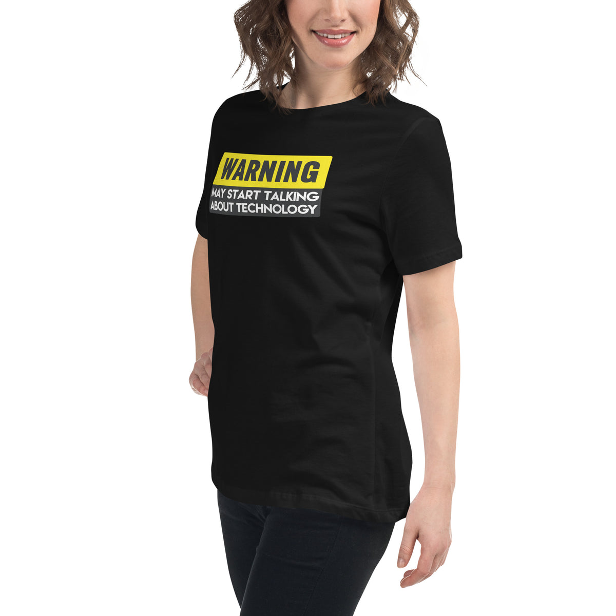 Warning: May Start Talking About Technology - Women's Relaxed T-Shirt