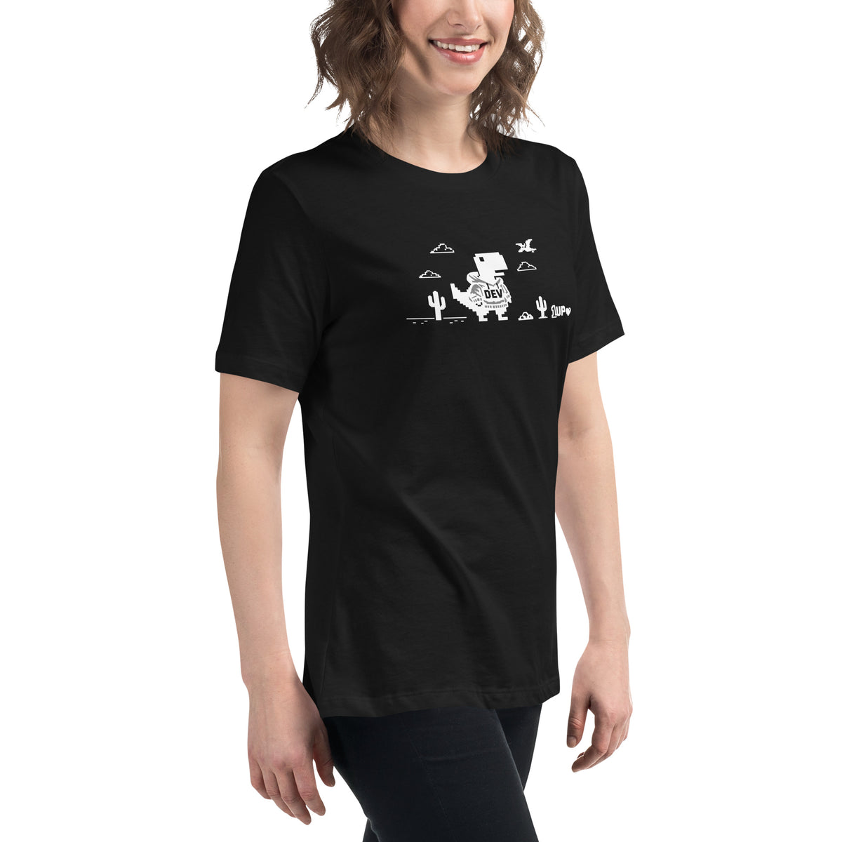 Dino Dev 1UP - Women's Relaxed T-Shirt