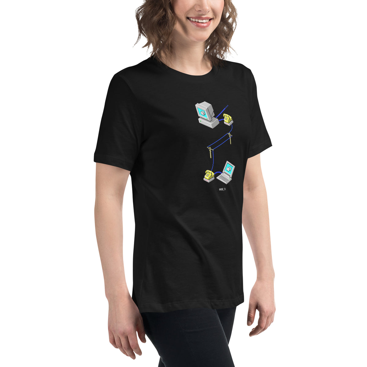Dial-Up Connection Retro Tee - Women's Relaxed T-Shirt