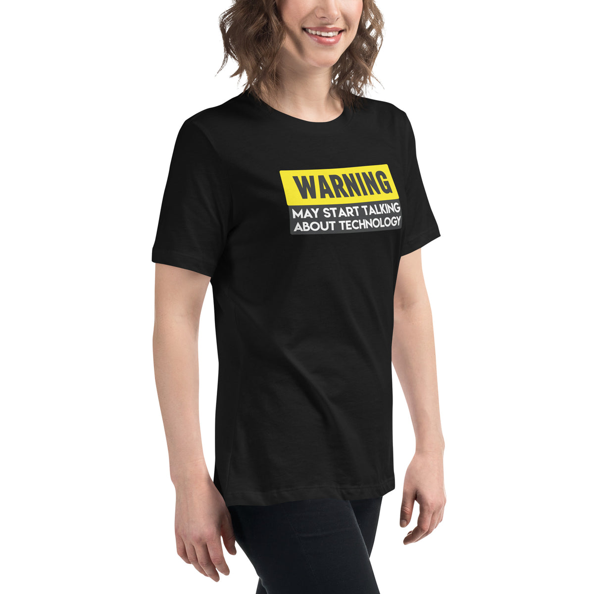 Warning: May Start Talking About Technology - Women's Relaxed T-Shirt