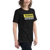 Warning: May Start Talking About Technology - Women's Relaxed T-Shirt
