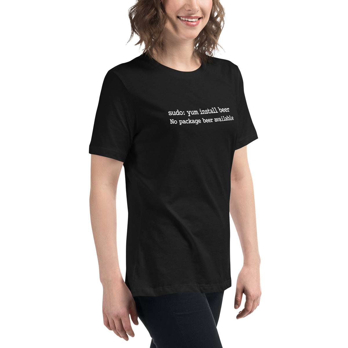 sudo: yum install beer - Women's Relaxed T-Shirt