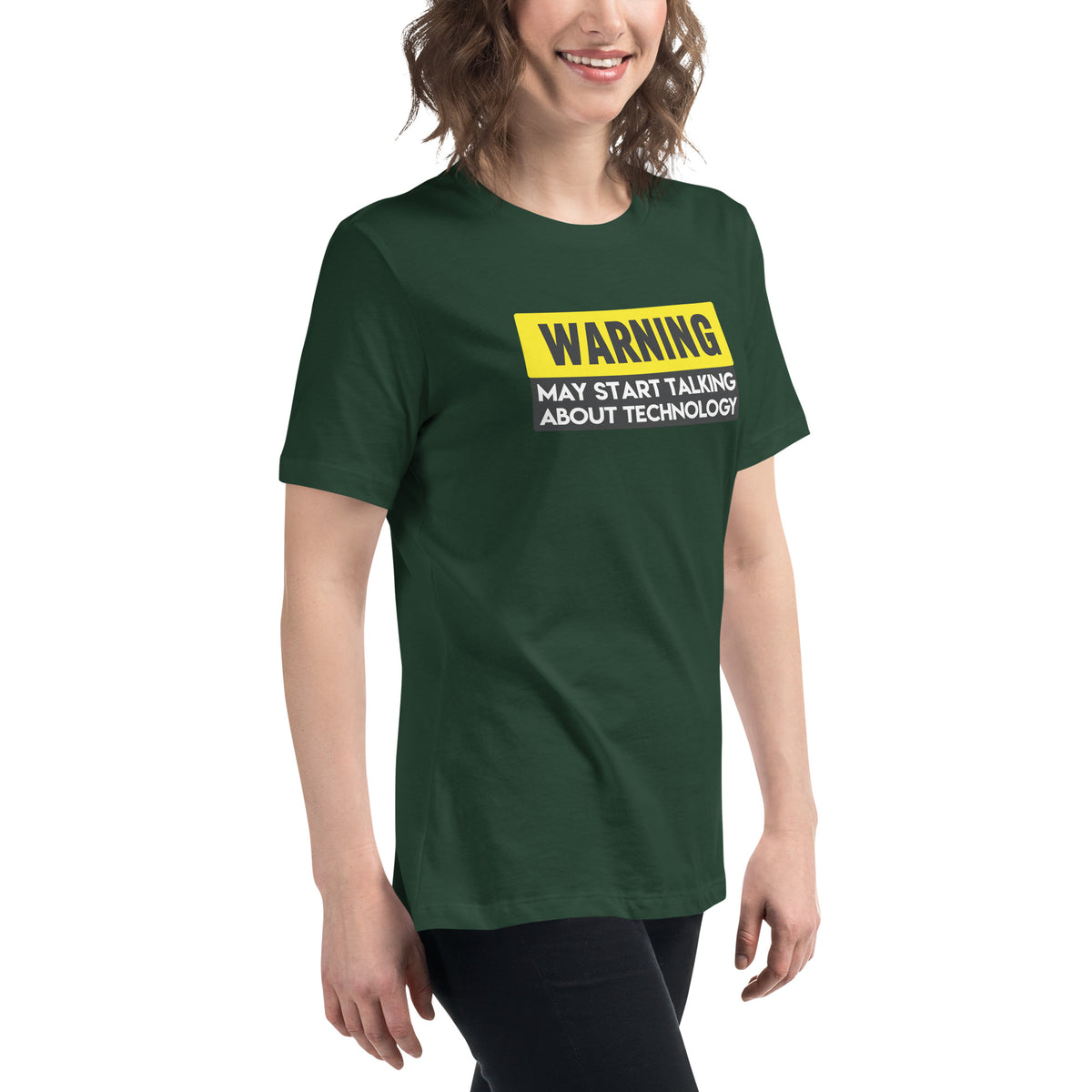 Warning: May Start Talking About Technology - Women's Relaxed T-Shirt