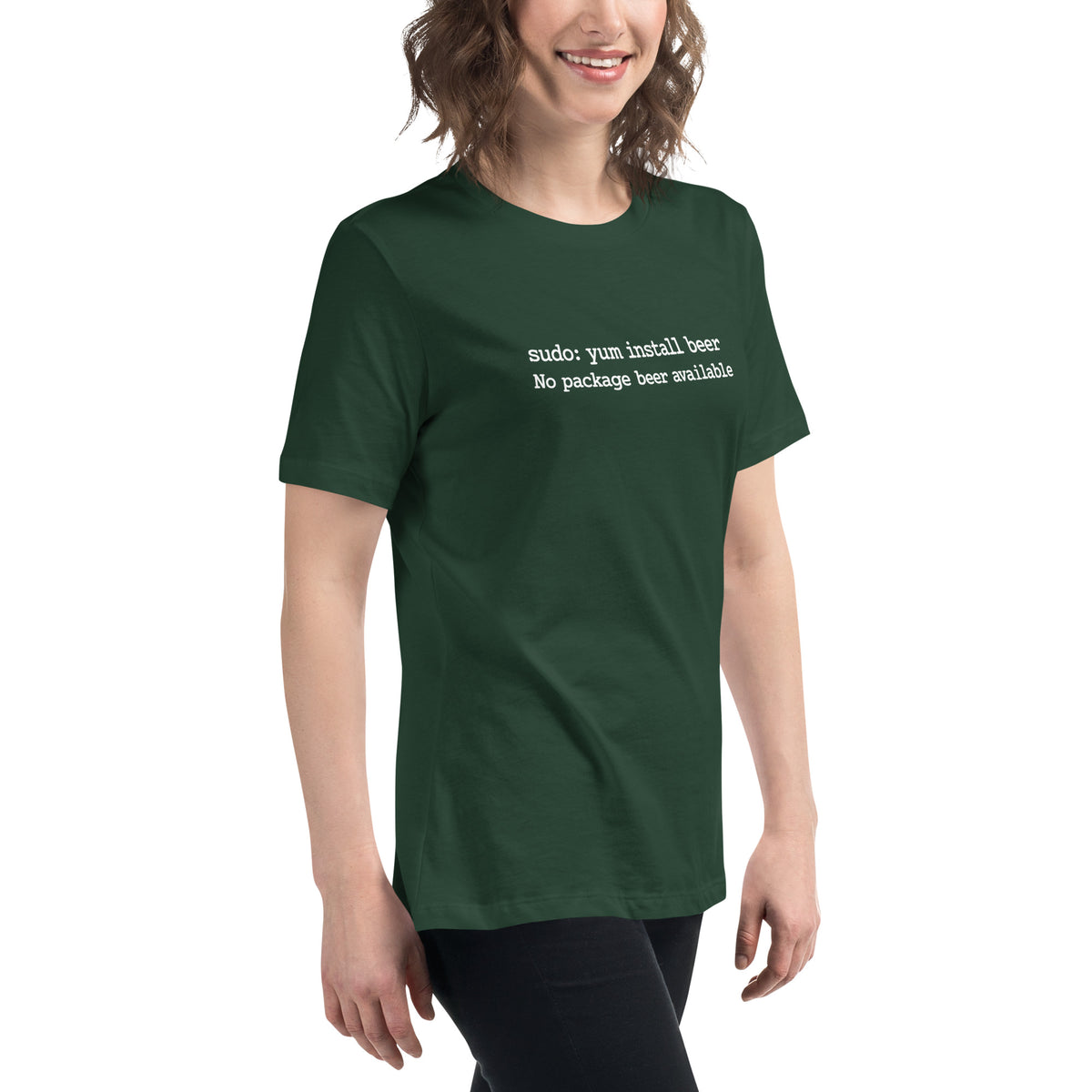 sudo: yum install beer - Women's Relaxed T-Shirt