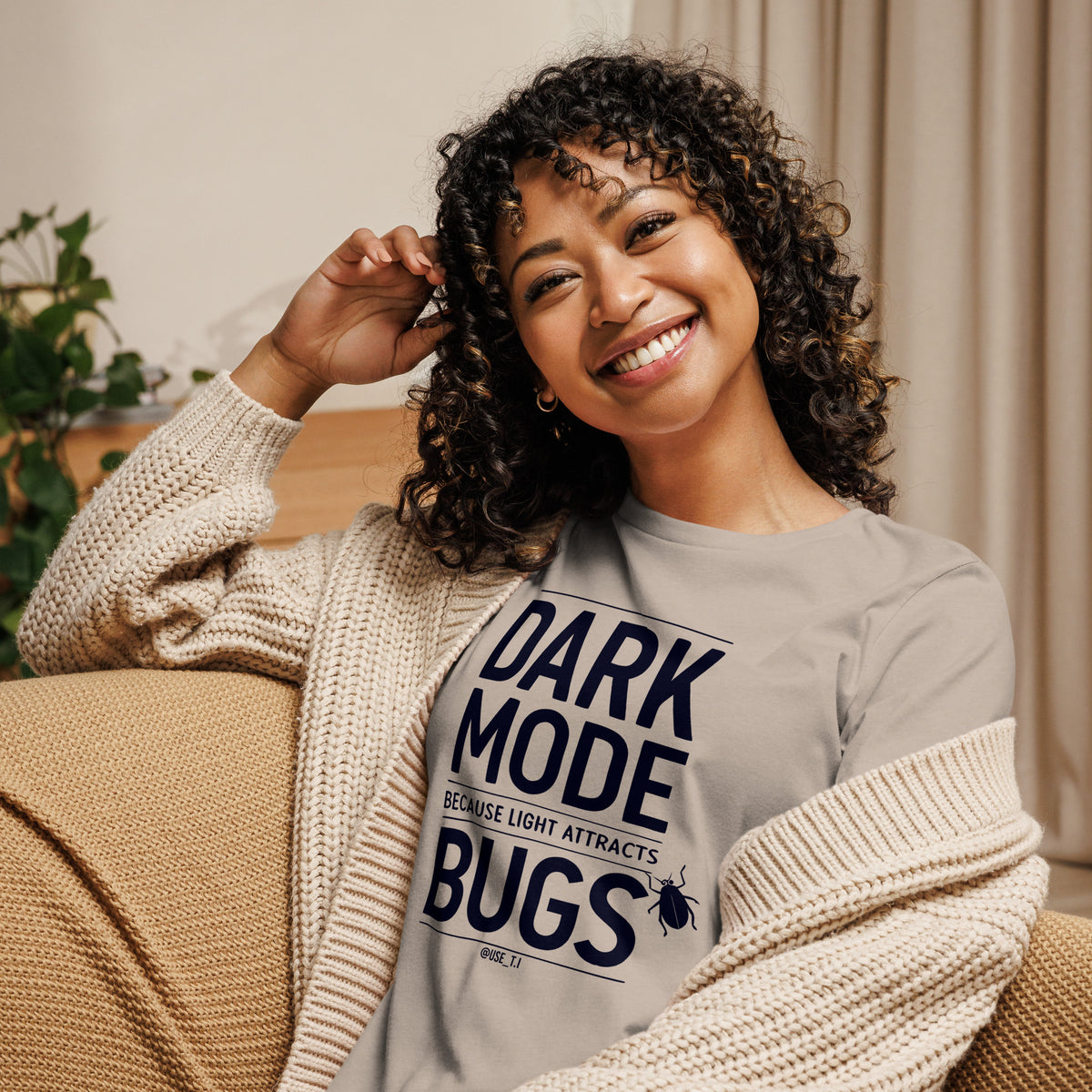 Dark Mode - Because Light Attracts Bugs - Women's Relaxed T-Shirt
