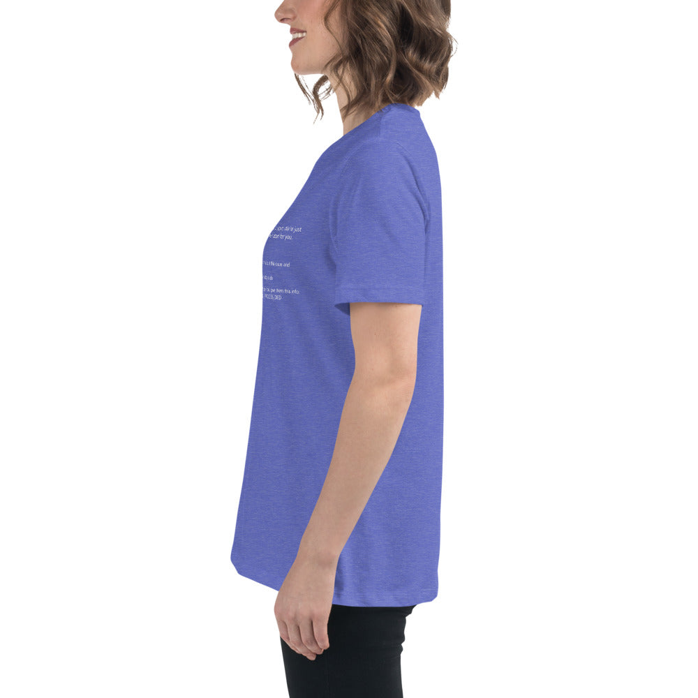 Blue Screen of Death Critical Process Died - Women's Relaxed T-Shirt