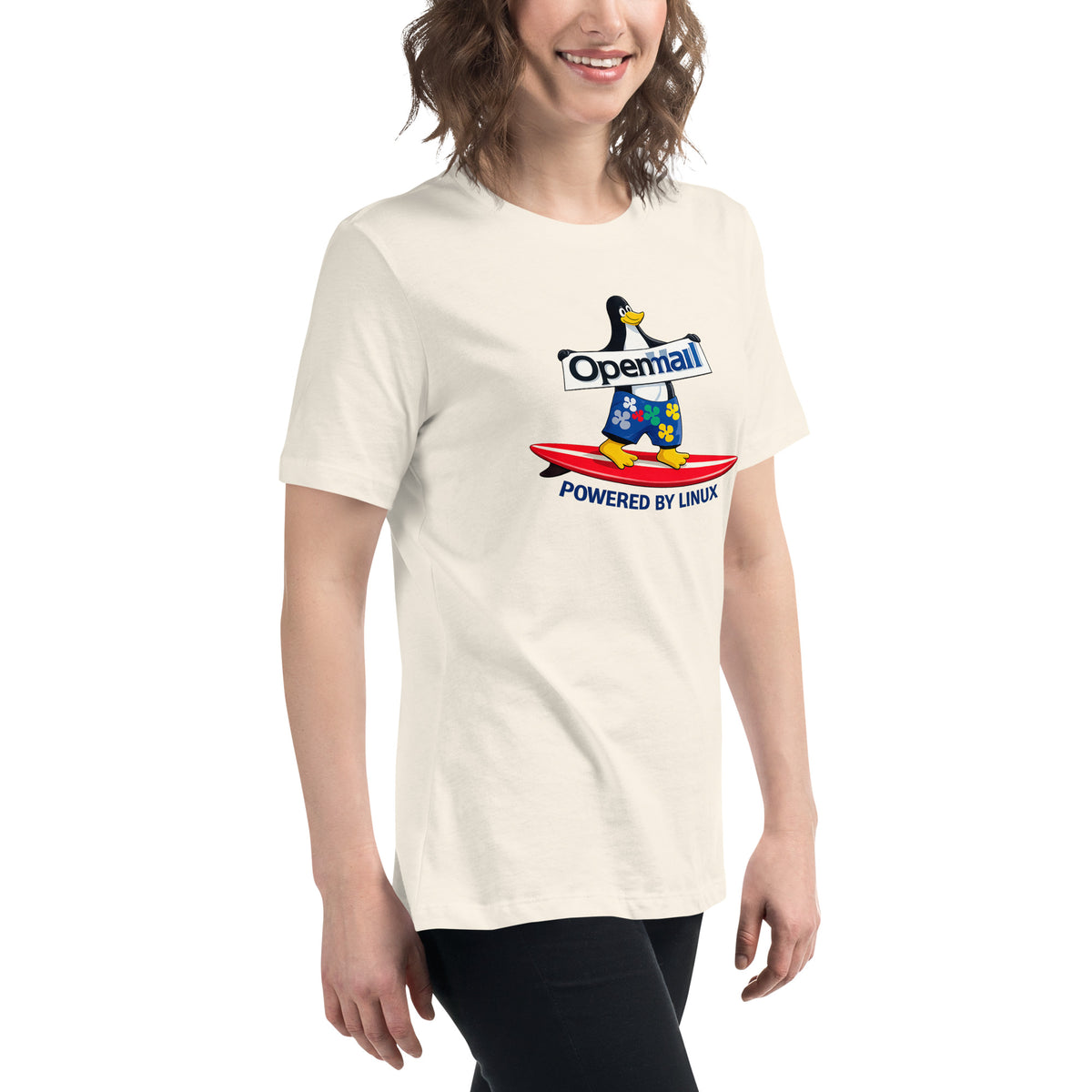 Openmail – Powered by Linux - Women's Relaxed T-Shirt