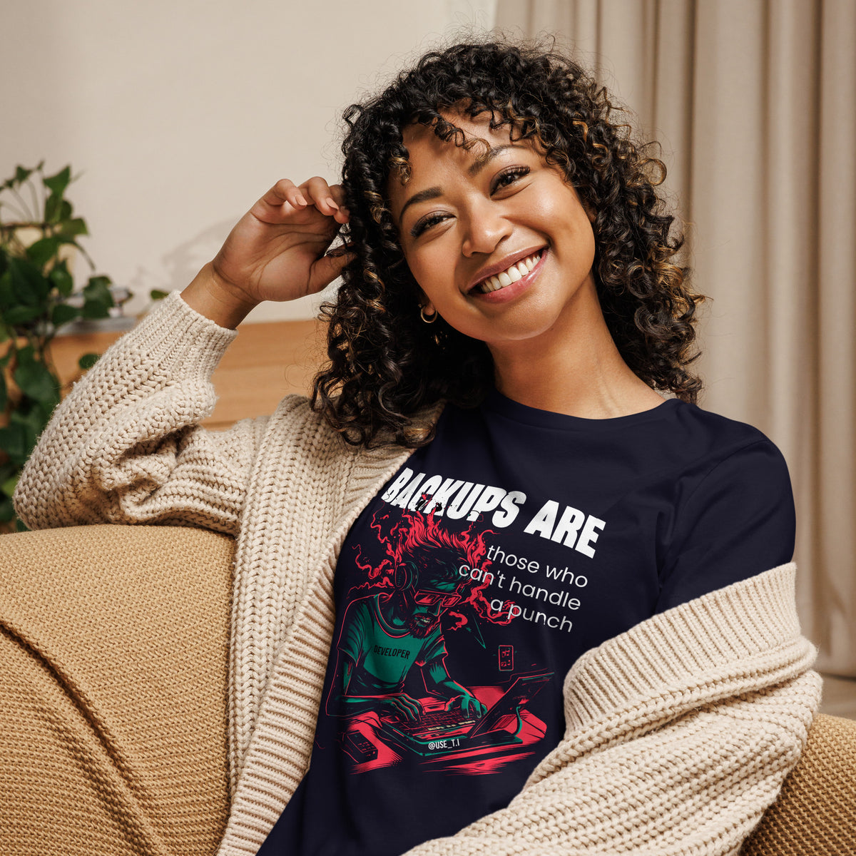 Backups Are for Those Who Can’t Handle a Punch - Women's Relaxed T-Shirt
