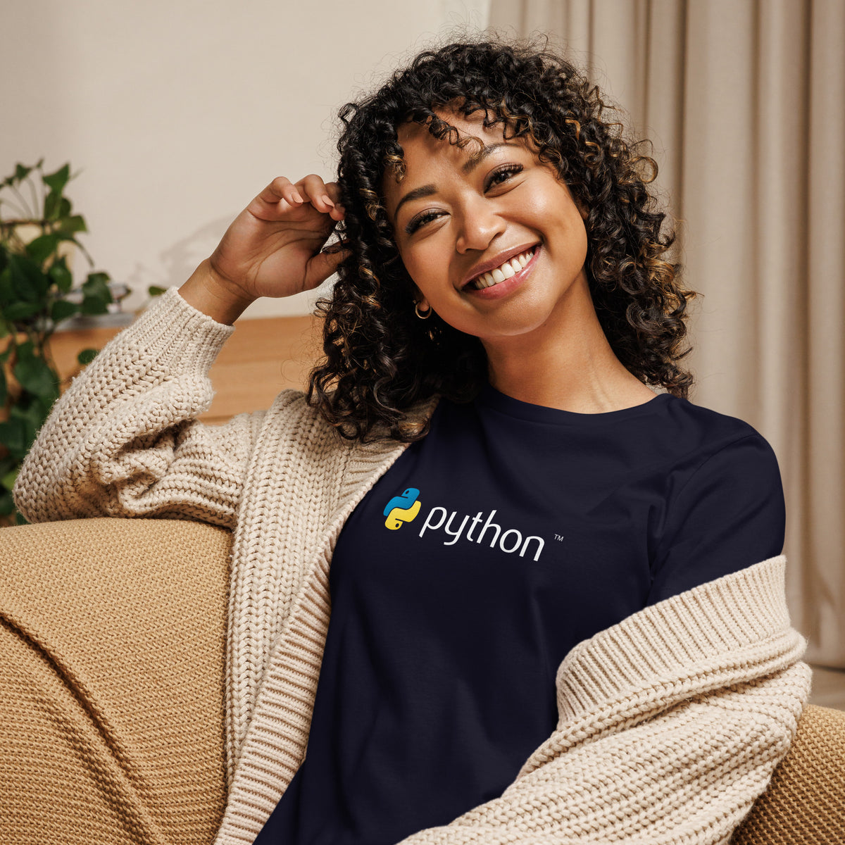 Python Logo - Code with Elegance - Women's Relaxed T-Shirt