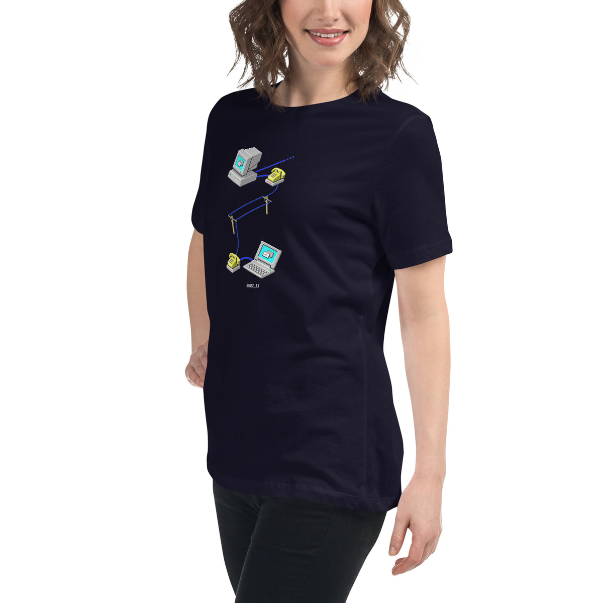 Dial-Up Connection Retro Tee - Women's Relaxed T-Shirt