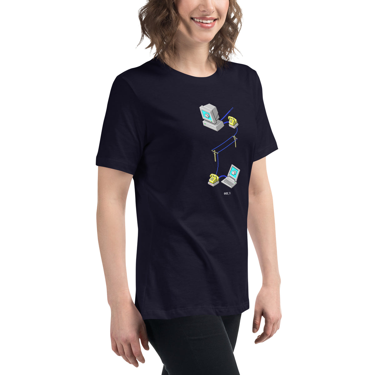 Dial-Up Connection Retro Tee - Women's Relaxed T-Shirt