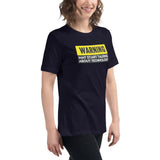 Warning: May Start Talking About Technology - Women's Relaxed T-Shirt