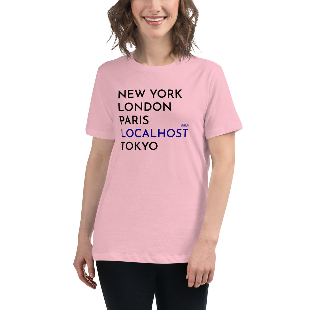 New York, London, Paris, Localhost, Tokyo - Women's Relaxed T-Shirt