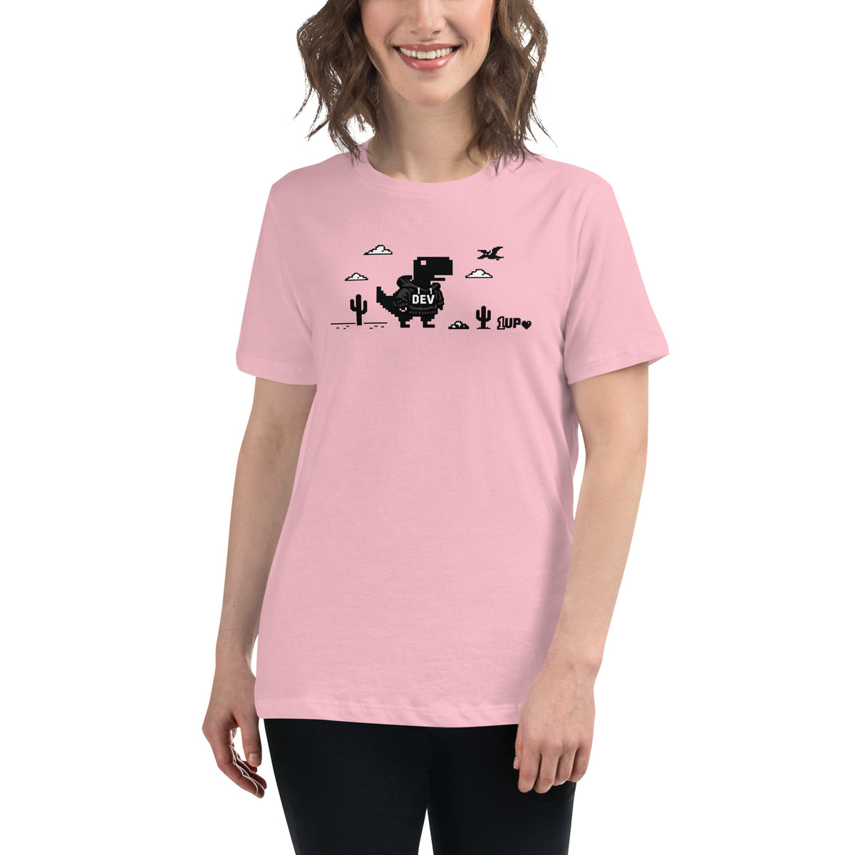 Dino Dev 1UP - Women's Relaxed T-Shirt