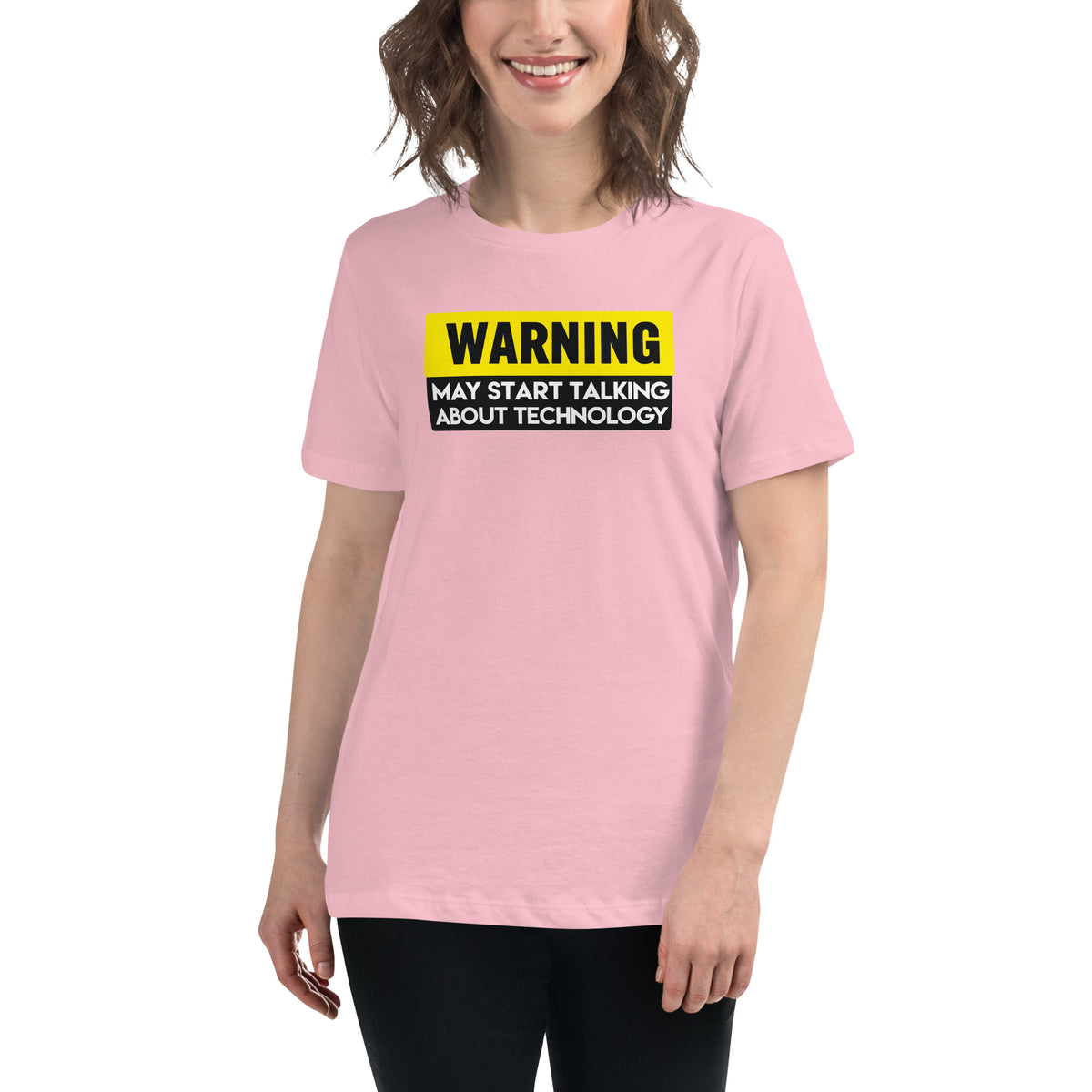 Warning: May Start Talking About Technology - Women's Relaxed T-Shirt