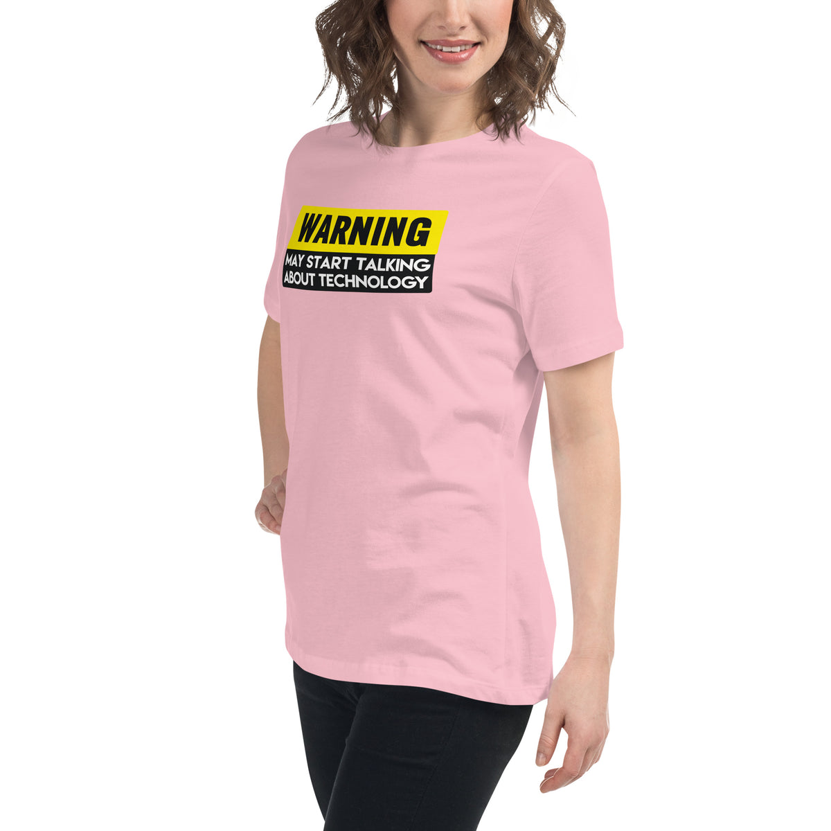 Warning: May Start Talking About Technology - Women's Relaxed T-Shirt