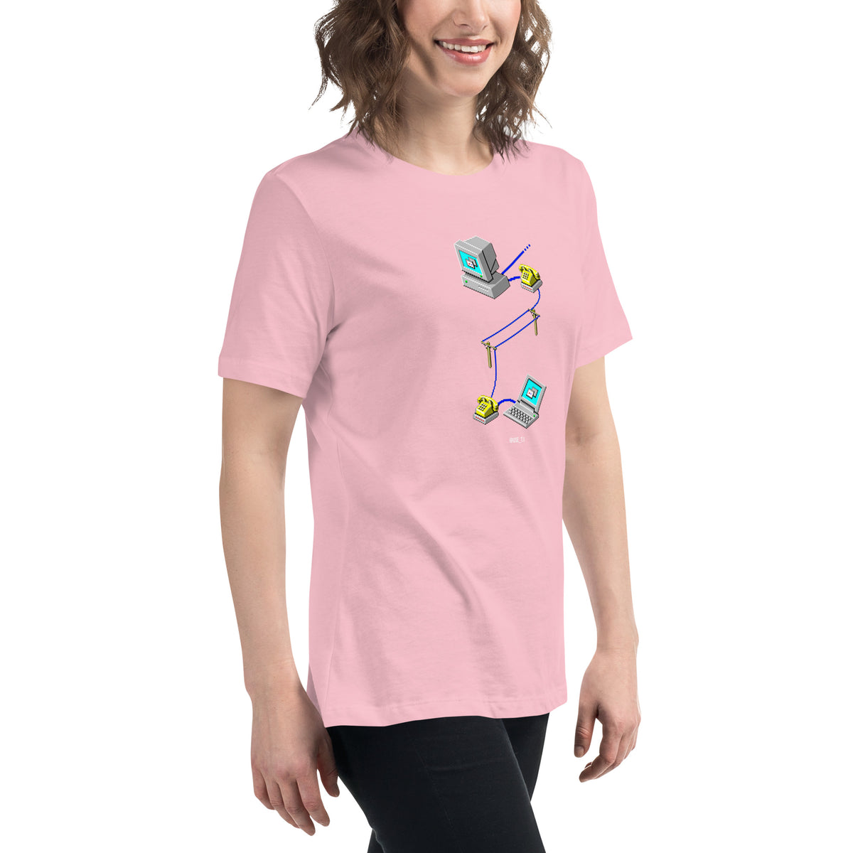Dial-Up Connection Retro Tee - Women's Relaxed T-Shirt